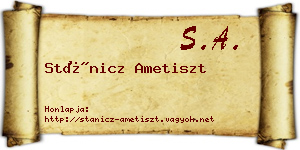 Stánicz Ametiszt névjegykártya